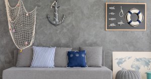 Decorazione in stile Marinaro in grigio e blu