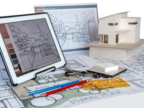 Attrezzi dell'architetto di interni