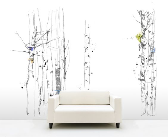 Carta da parati con alberi