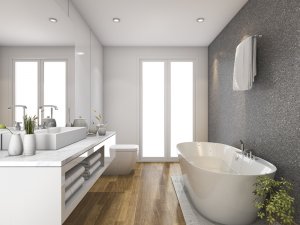 Pavimento in rovere per il bagno