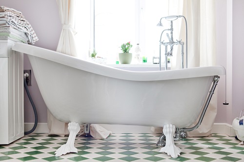 Tenda Da Doccia Con Stampa Floreale Fiori Bianchi, Tessuto In Poliestere Impermeabile, 180x180 Cm. Set Con 12 Ganci In Plastica. Decorazione Per Bagno.