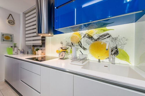 cucine luminose azzurre