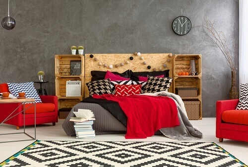 Camera da letto con colori autunnali