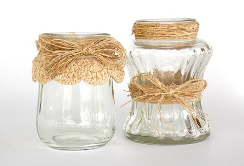 Barattoli di vetro con spago