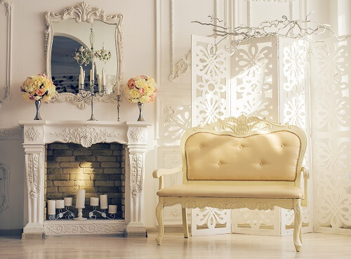 I caminetti finti possono anche essere barocchi