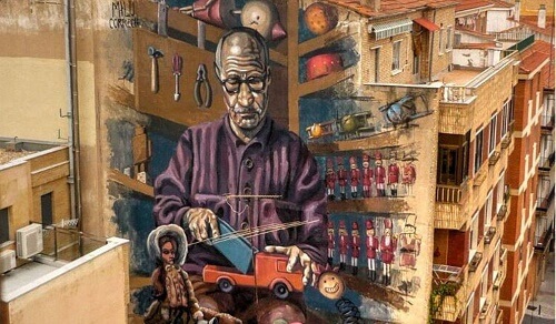 Graffiti colorati di arte urbana