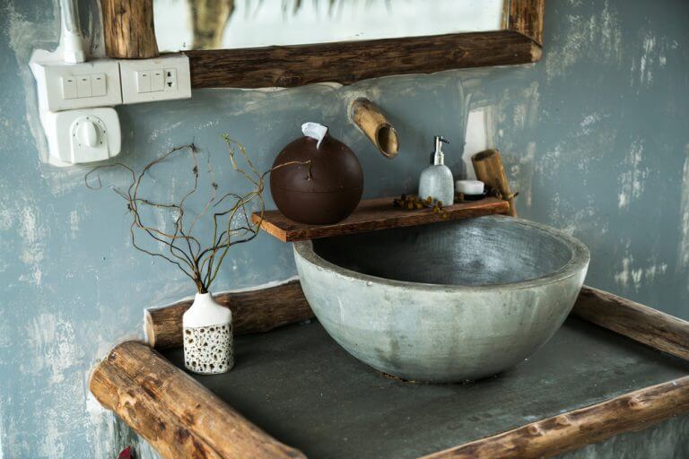 Lavandino realizzato in cemento