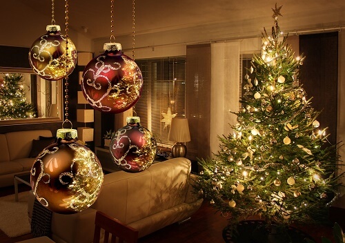 Salotto decorato per il Santo Natale