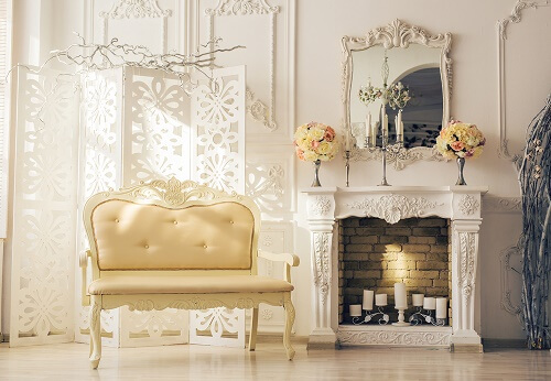 Salotto barocco con boiserie