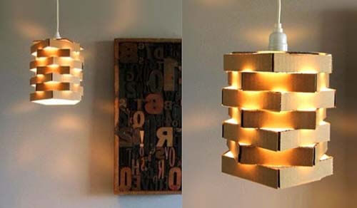 Lampade create con scatole di cartone