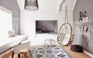 Poltrona sospesa in salotto