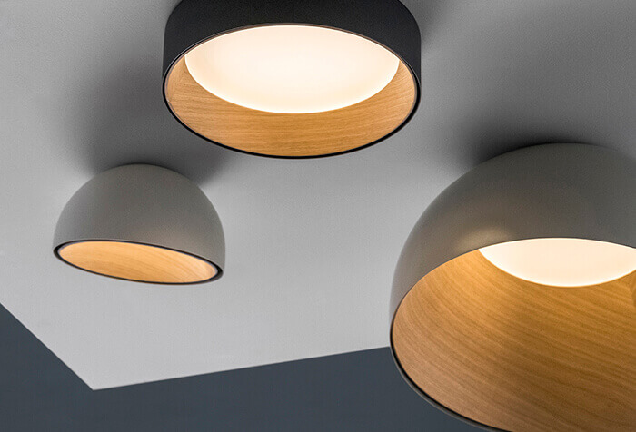 Lampade con ciotole di legno