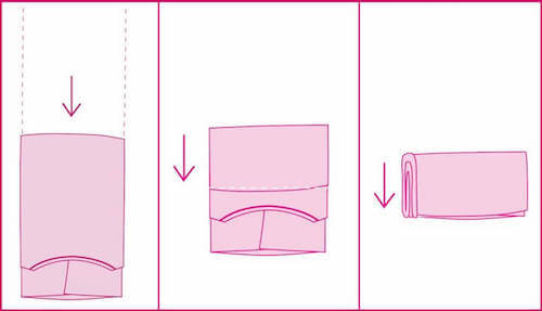 tecnica per piegare i vestiti come le buste