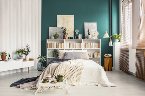 Letto testata con libreria