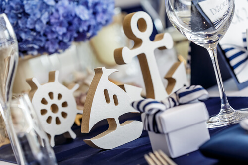 Baby shower stile navy