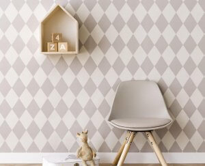 Parete decorata con rombi