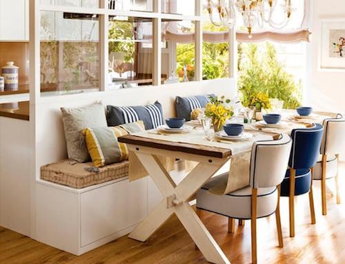 Panche tavola apparecchiata e sedie