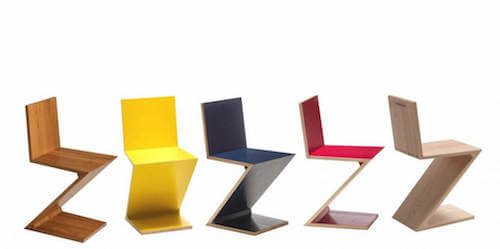 sedie zig zag colorate