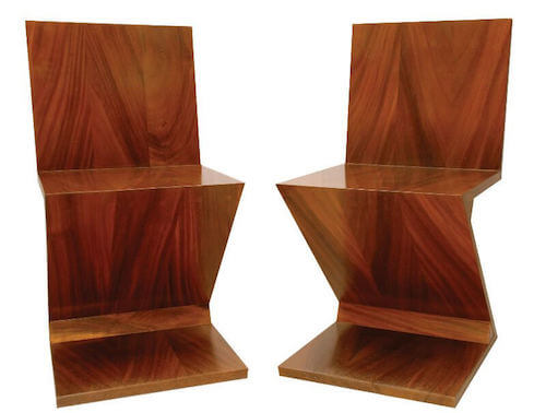 Sedia zig zag in legno