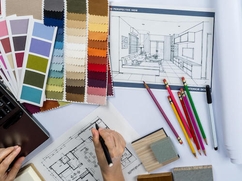 schizzi e disegni per progetti interni casa