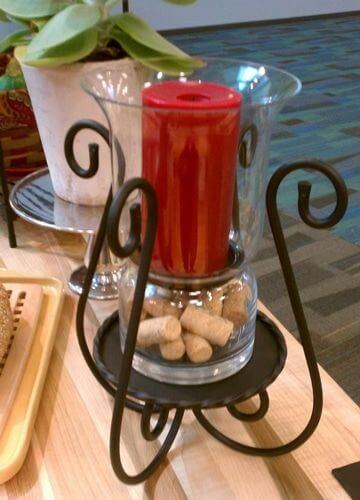 Portacandele in ferro battuto