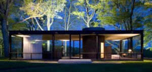 Disposizione delle stanze interne della Glass House