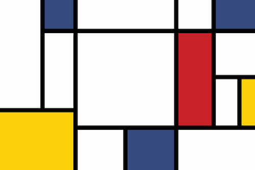 quadro forme geometriche colori primari mondrian
