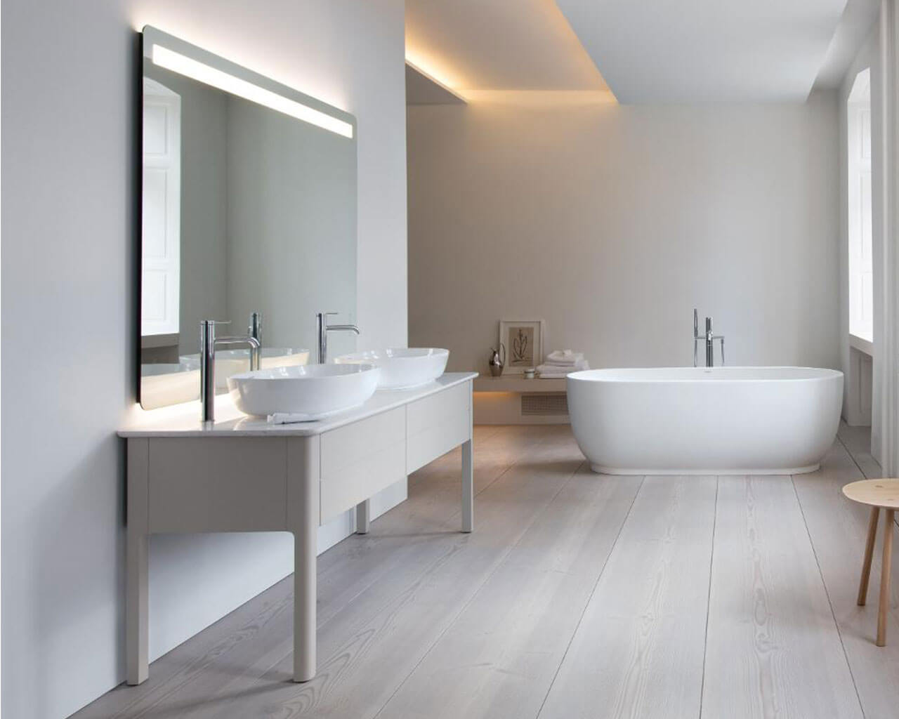 Specchio con luci a led in bagno