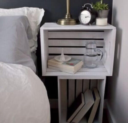 Comodino pallet bianco