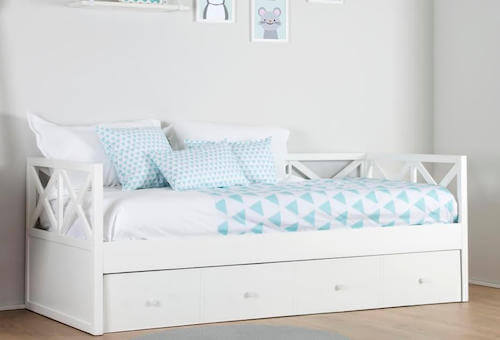 letto estraibile singolo bianco