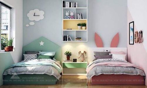 Camera per bambini con due letti