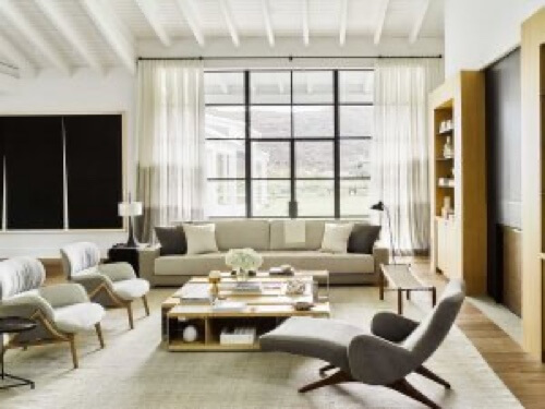 Nicole Hollis: salotto in colori neutri