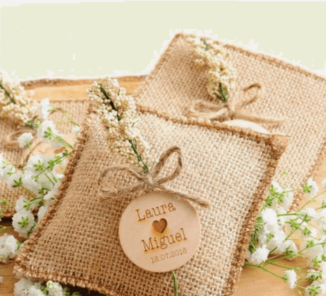 Bomboniere in juta.