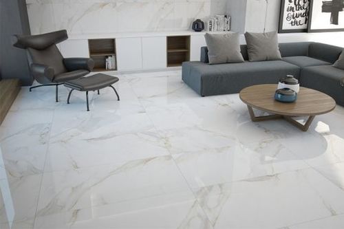 Salotto con gres porcellanato.