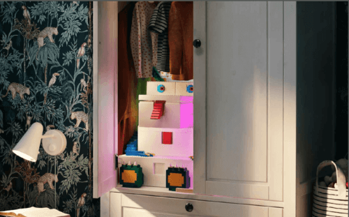 Soluzione di contenitori creativi con dentro dei giochi.