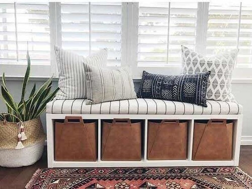 Panca realizzata con il mobile KALLAX.